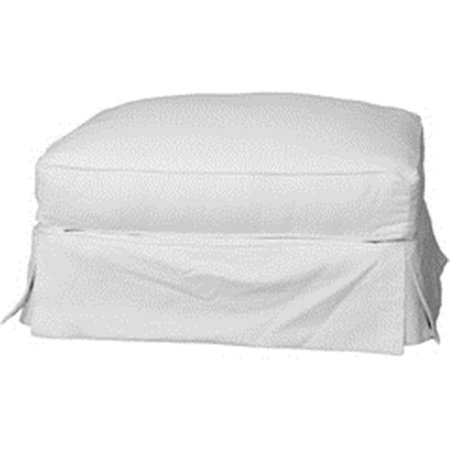 MADE4MATTRESS Horizon Slipcovered Ottoman   White MA1179877